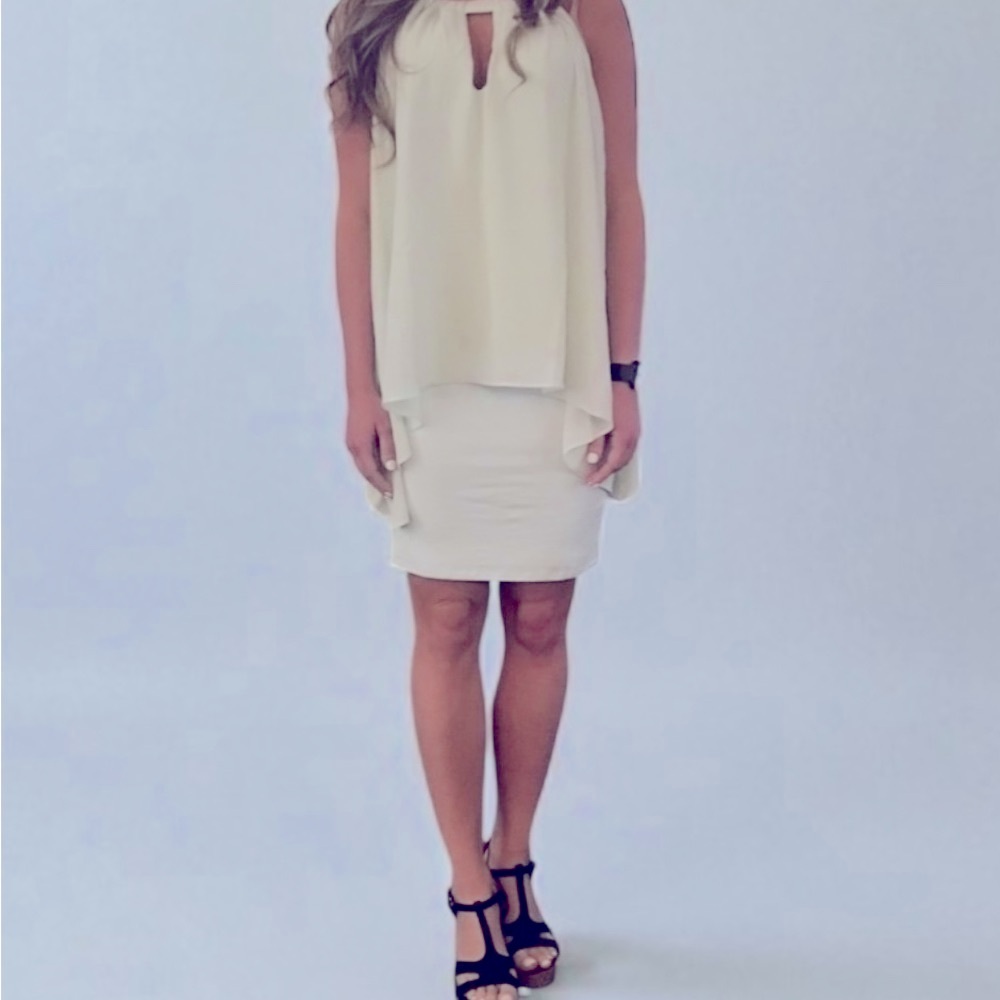 NWT- VENUS Mint Green Colored Overlay Layered Midi Women's Dress - Size 1X